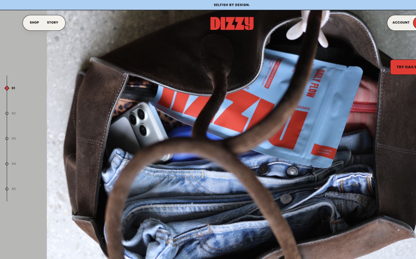 Dizzy website interface